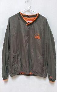 Vintage Cleveland Brown Windbreaker Jacket Men's Extra Large Brown Pullover 