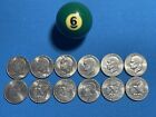 6 Eisenhower “Ike Silver Dollars” 1 Of Each Year Made 4 Circulation.  Full Set !