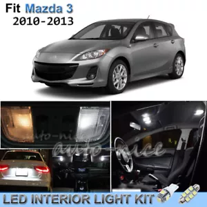 For 2010-2013 Mazda 3 MazdaSpeed Luxury White Interior LED Lights Kit 8 Pieces - Picture 1 of 7