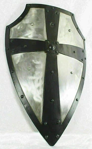 MEDIEVAL HAND FORGED GOTHIC LAYERED STEEL CROSS SHIELD BATTLE ARMOR SCA/LARP - Picture 1 of 4
