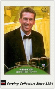2001-02 Topps Gold Cricket Cards Award Winners Card AW3 Glenn McGrath (ODI POY)