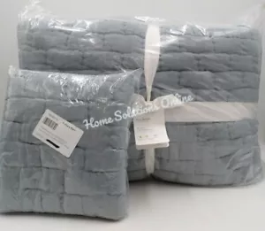 Pottery Barn Bliss Handcrafted Cotton Queen Quilt w/1 King Sham Chambray #314 - Picture 1 of 3