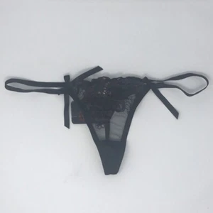 AGENT PROVOCATEUR SELTENER SCHWARZER CENDRILLON WETLOOK-TANGA AP 3 MEDIUM UK 10 NEU MIT ETIKETT - Bild 1 von 4