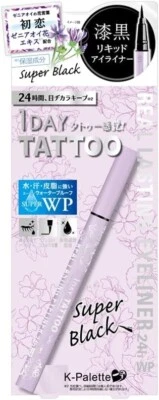 Lápiz delineador de ojos duradero para tatuajes de 1 día K-palette 24hWPsf súper negro impermeable JP Foto 1 de 4