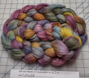 Polwarth Wool Viscose Blended Combed Top Roving Spinning Felting Tweed Multi - Picture 1 of 1