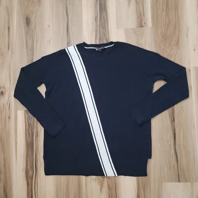 Athleta Sweetwise Sweater Womens Small Navy Blue StripeThumbholes Pullover - Image 1 of 4