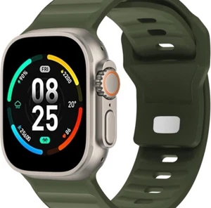 Silikonarmband kompatibel mit Apple Watch 43mm,44mm,45mm,49mm grün NEU - Bild 1 von 1