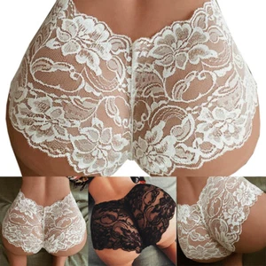 ✹Plus Size Einfarbige Intimhöschen Unterwäsche Slips Sexy Spitze Uk# K - Bild 1 von 13