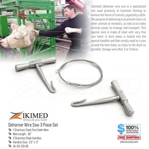 Gigli Säge 3-teiliges Set, 30" verdrehter Draht Sägerolle, 2 Haken T-Griffe, SS - Bild 1 von 5