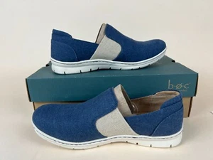 b.o.c Seaham Comfort Slip On Sneakers Womens 8.5 M Blue Canvas Casual Shoes NWB - Picture 1 of 12