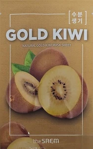 The Saem Natural Gold Kiwi Brightening & Hydrating Face Mask Sheet 21ml x 10pcs - Picture 1 of 6