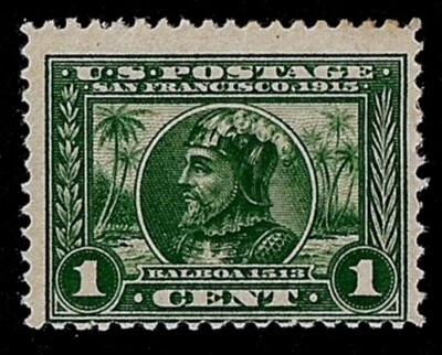 US Scott 397 1c Panama-Pacific Expo ~ Balboa MINT F/VF H OG Wmk 190 P12 1913 - Image 1 of 2
