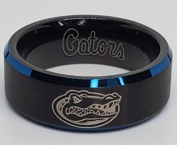Anillo Florida Gators UF Gators Logo Anillo Banda Negra y Azul #florida #gators #ncaa Foto 1 de 1