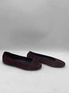 NWB Tory Burch Women's Minnie Travel Ballet Flats Burgundy Size 9 - Picture 1 of 5