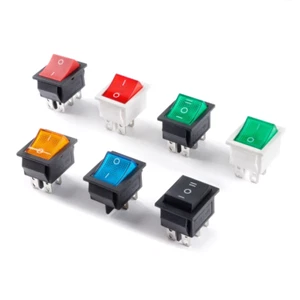 KCD4 31mmx25mm 250V AC 16A - 4/6 Pin Recessed LIGHT Rocker Switch With Light - Picture 1 of 11