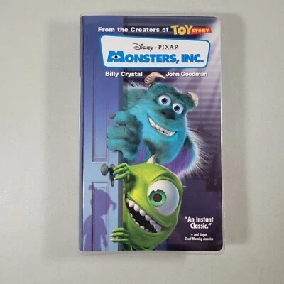 Disney Pixar Monsters Inc VHS Blue Tape 2002 John Goodman - Image 1 of 2