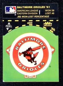 Baltimore Orioles 1982 Fleer Team Logo Baseball Sticker - High Grade! (B1) - Bild 1 von 1