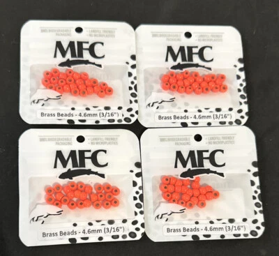 PREMIUM CUENTAS DE LATÓN NARANJA Pesca con mosca Material de atado MFC -100 Foto 1 de 4