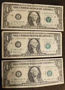 Liar's Poker $1 Dollar Bills~THREE~3~THREE~ Five of a Kinds~"1's"~ACES! 11211641 - Picture 1 of 2