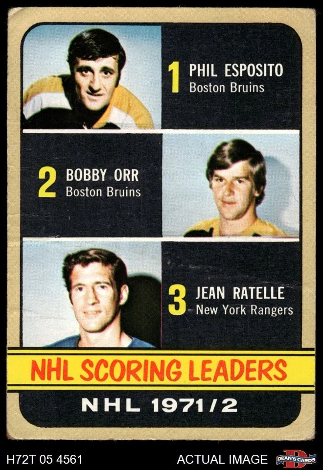1972 Topps #63 Phil Esposito Scoring Leaders Bruins / Rangers-Hockey 2 - GOOD - Image 1 of 1