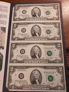 Very Nice 1976 $2 Uncut Sheet Of 4 B-C Block - Picture 1 of 3