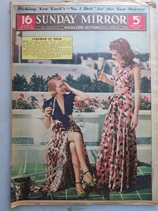 New York Sunday Mirror Magazine Ausgabe vom 9. Juli 1939 - Moden, Farbe - Bild 1 von 5