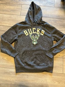 Sudadera con Capucha Milwaukee Bucks NBA Baloncesto Adulto Talla Mediana Gris Forrada de Vellón - Imagen 1 de 4