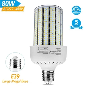 480V 80W LED Corn Bulbs Light Replace 250W MH/HPS Warehouse Shop Light 6000K ETL - Picture 1 of 10