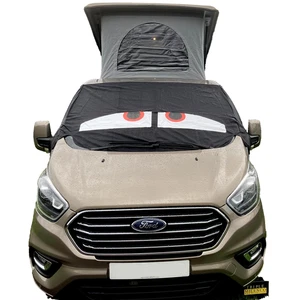 Cubierta de pantalla de ventana delantera personalizada Ford Transit negra ciega ojos escarcha roja - Imagen 1 de 11