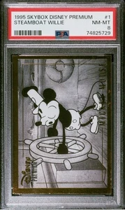 1995 Skybox Disney Premium Steamboat Willie #1 PSA 8 NM-MT - Picture 1 of 2