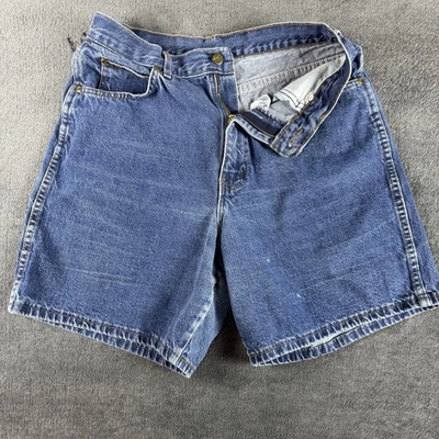 Shorts chique feminino tamanho 14 denim lavagem mãe cintura alta 100% algodão FEITO NOS EUA! - Imagem 1 de 4