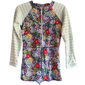 Hanna Andersson size 120 (6-7) floral all in one rashguard Suit - Picture 1 of 7