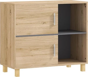 Bathroom Cabinet Cupboard 2 Door Storage Unit Shelves Drawer Freestanding - Picture 1 of 9