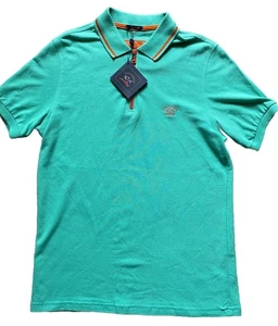 Camisa Polo PAUL & SHARK Para Hombres Lucio Talla Mediana M Manga Corta Verde Cremallera Nueva con Etiquetas - Imagen 1 de 11