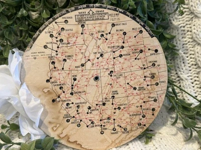 Vintage 1964 Plumly Dist-O-Map Mileage Calculator Wheel – Western U.S. – 7.75″ - Image 1 of 4
