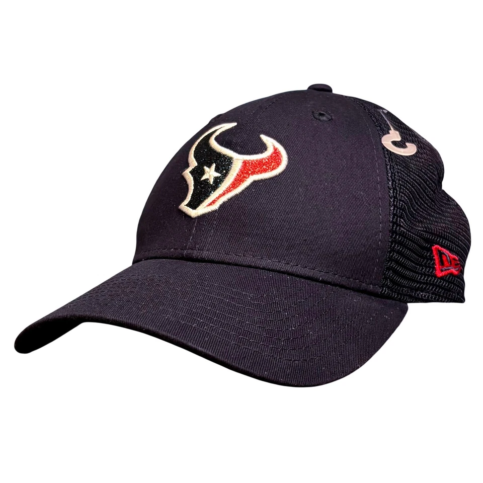New Era Houston Texans NFL Women's Snap Back Trucker Cap With Sparkles Logo NWOT - Image 1 of 4