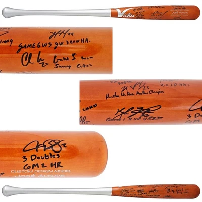 2022 WS Champs Astros Team Auto Brown Victus Jose Altuve Pro Reserve Bat 20 Sigs - Image 1 of 4