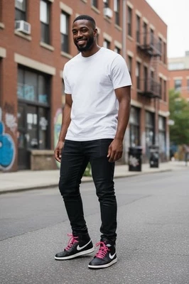 Zapatilla deportiva Jordan Air Jordan 1 correa alta negra blanca universitaria para hombre talla 11 Foto 1 de 4