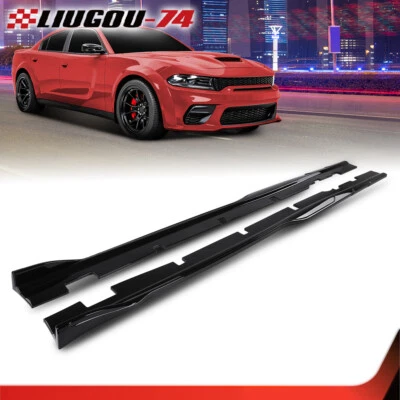 Fit For 2015-2023 Dodge Charger Side Skirts Panel splitter Glossy Black Widebody Foto 1 de 4