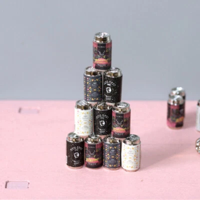 6PC Drinks Dolls house Miniatures Beer Cans Kitchen  1:12th Scale - Image 1 of 4