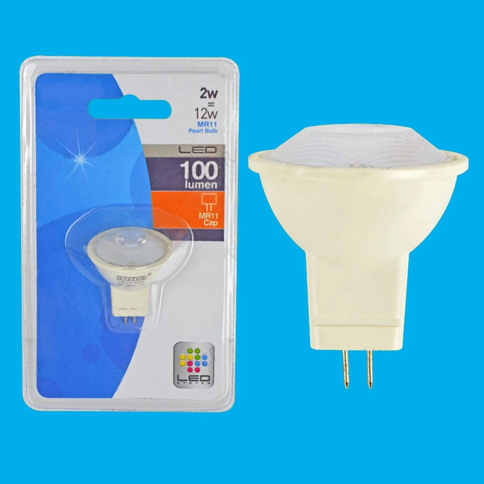2x 2W MR11 LED Lamp, Long Life Light Bulb, Ultra Low Energy, Instant On, Pearl - Image 1 of 1