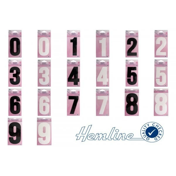 Hemline 10cm or 20cm Iron On Numbers Stag Hen Parties Motif Clothing T-Shirt Bag - Image 1 of 1