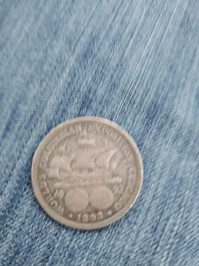 1893 Columbian Expo Half Dollar  .900 Silver 50 cents Columbus 400th - Picture 1 of 3