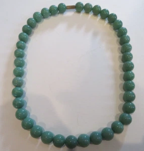 Collana Vintage Asiatica Pietra Giadite Verde Perline 21" Grandi 14mm Perline 124g - Foto 1 di 18