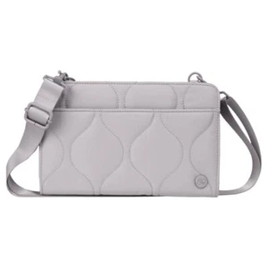 Samantha Brown To-Go RFID Blocking Quilted Travel Wallet Crossbody, Grey - Picture 1 of 4