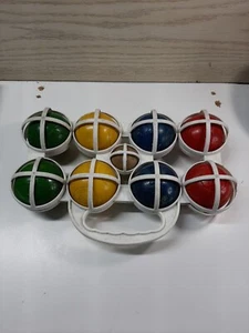 Vintage Brevettato Bocce Ball Set Lawn Bowling w/ Pallino. Made In Italy. Gioco - Picture 1 of 9