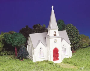 Bachmann HO Plasticville USA Classic Kit Cathedral 5 x 4.5 x 6.5in 12.7 x 45192 - Picture 1 of 1
