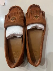 Tory Burch Snyder Fringe Moccasin in Natural Suede - size 6.5 New in Box - Picture 1 of 5
