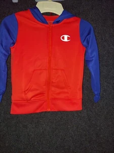 Champion Youth Size 5 Hooded Zip Up Jacket New With Tags orange and blue - Picture 1 of 3