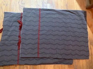 West Elm 2 Cotton Standard Pillow Shams Cases Pickstitched Embroidered Modern - Picture 1 of 4